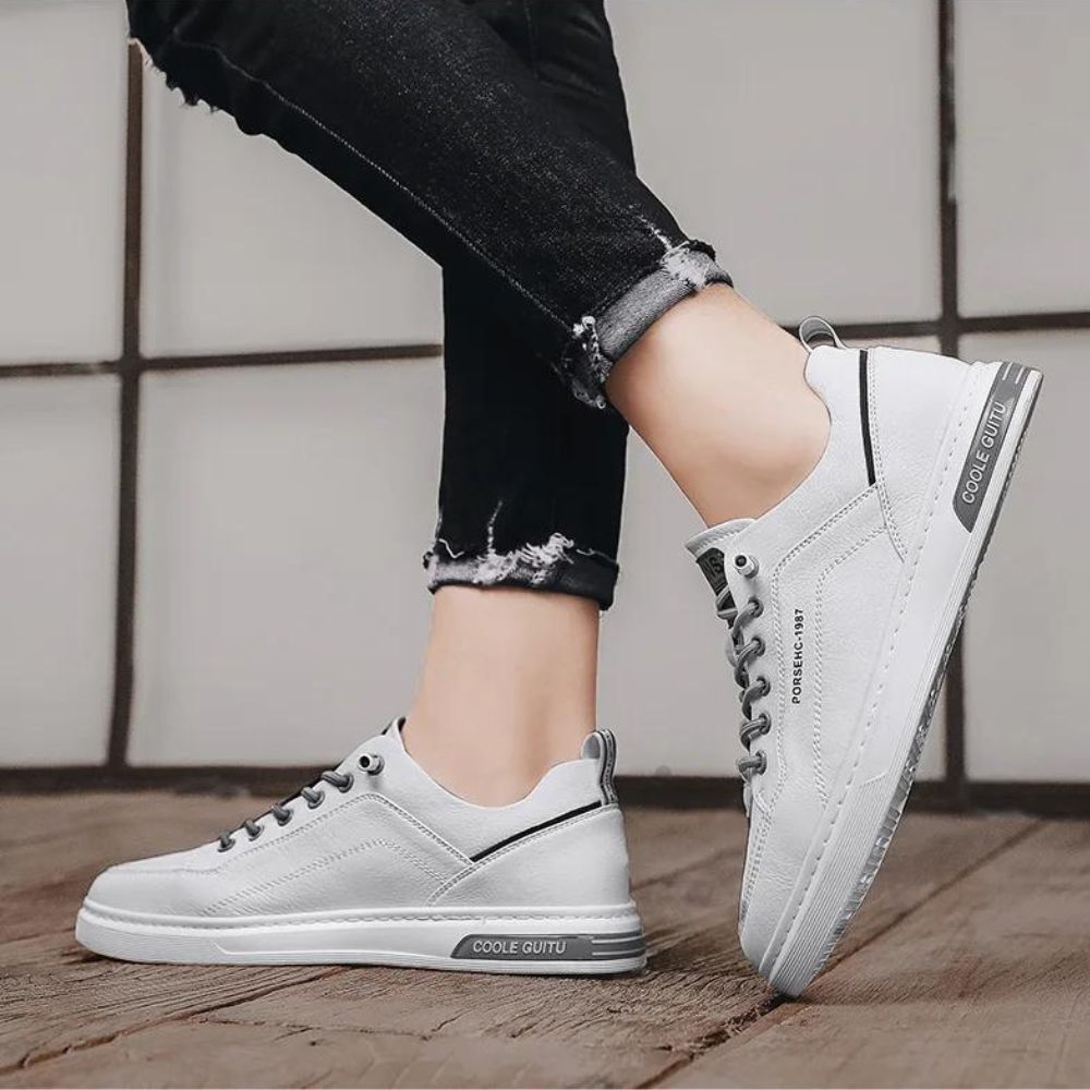 Tênis Masculino Casual de Couro