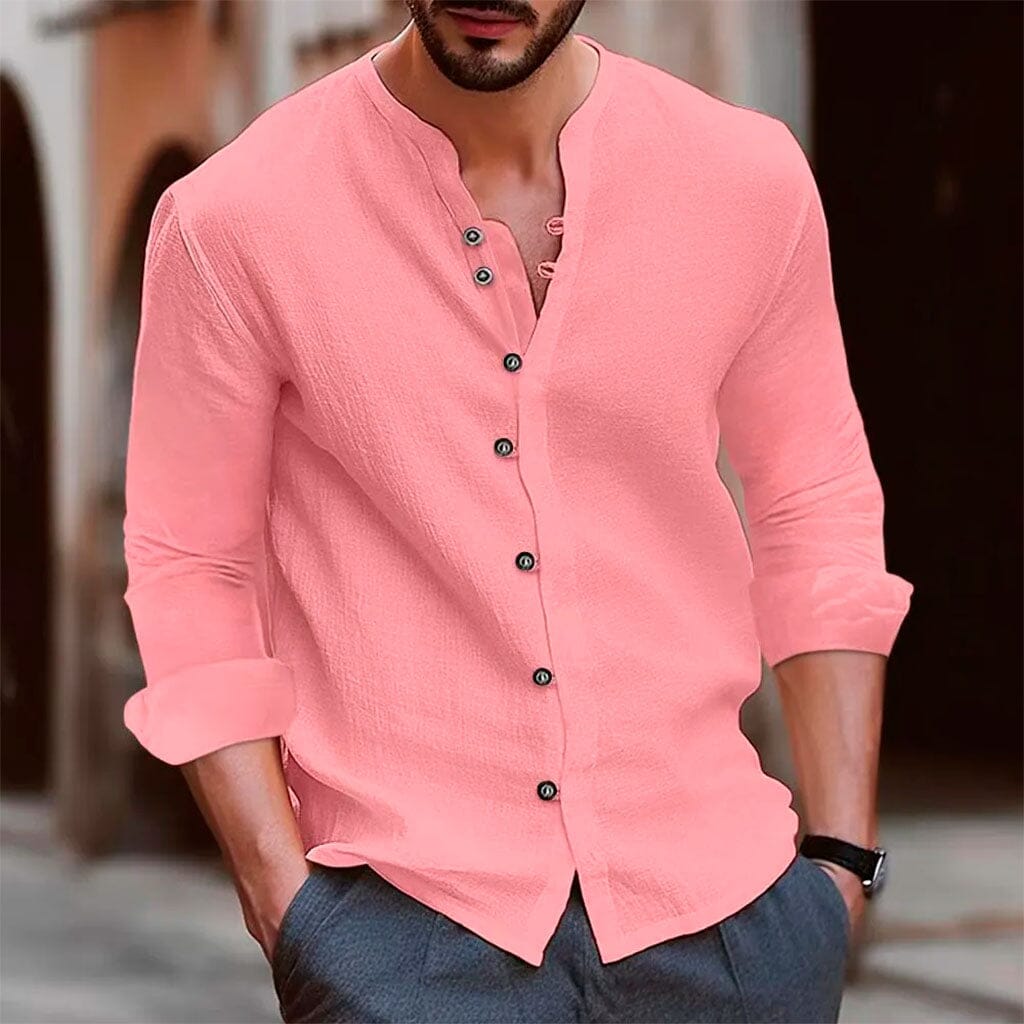 Camisa de Linho Masculina Gola Careca Breeze