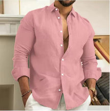 Camisa de Linho Masculina Estilo Clássico