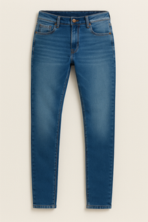 Calça Jeans Masculina Slim Fit Azul Claro Algodão com Elastano