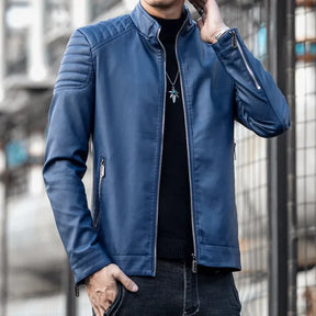 Jaqueta de Couro Motociclista Masculina
