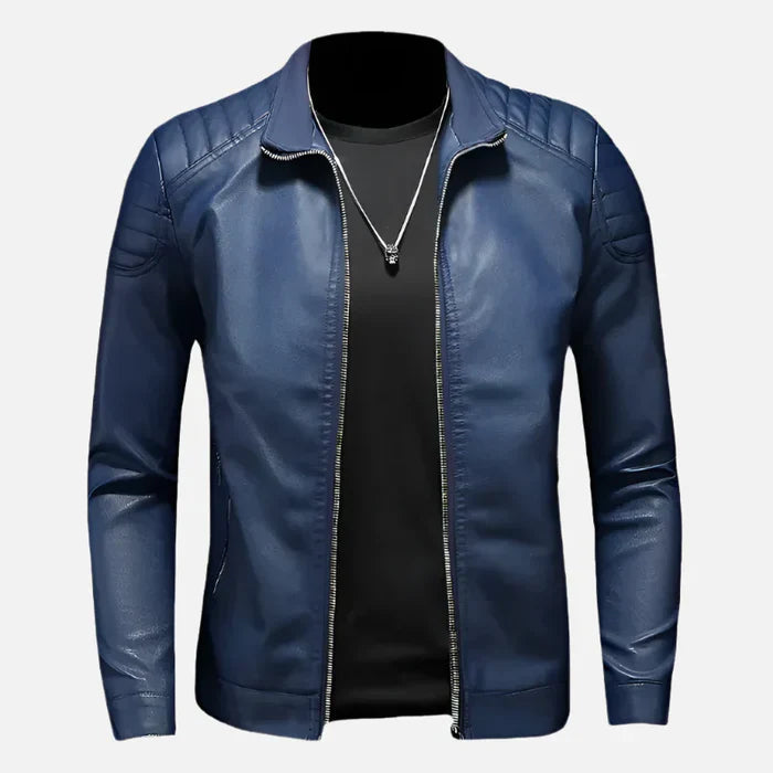 Jaqueta de Couro Motociclista Masculina