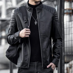 Jaqueta de Couro Motociclista Masculina