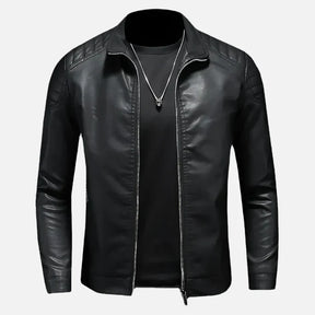 Jaqueta de Couro Motociclista Masculina