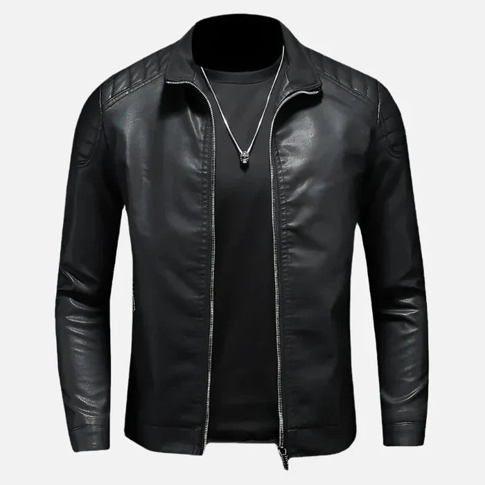 Jaqueta de Couro Motociclista Masculina